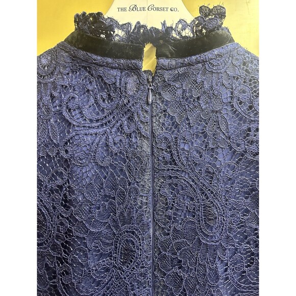 Tahiri Navy Lace Long Sleeve Dress - Picture 4 of 5